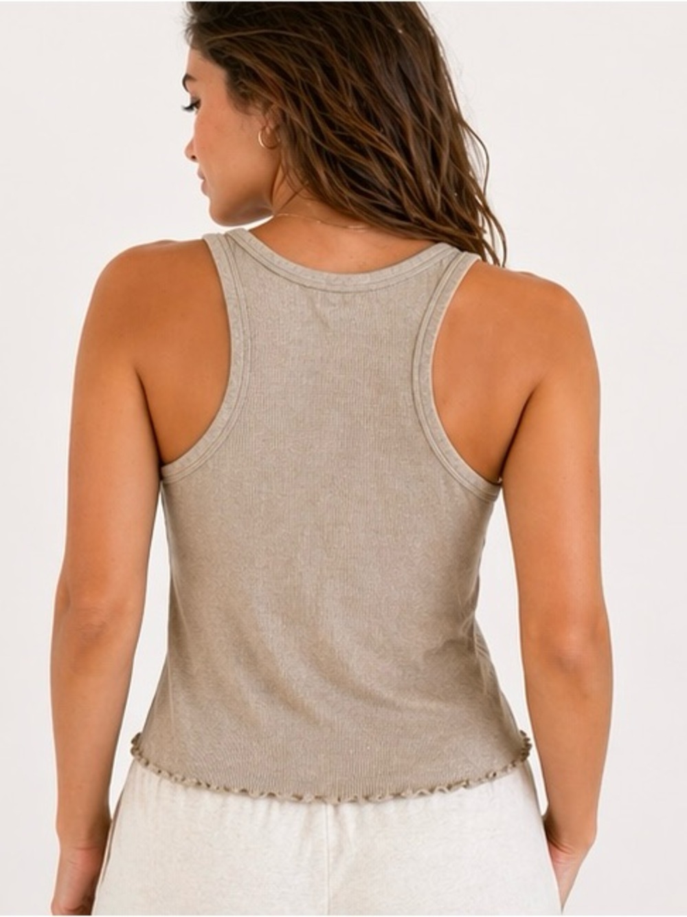 Aerie Soft Ribbed Tank Top Size M Beige Button Front
Y2K Basic - Picture 2 of 9
